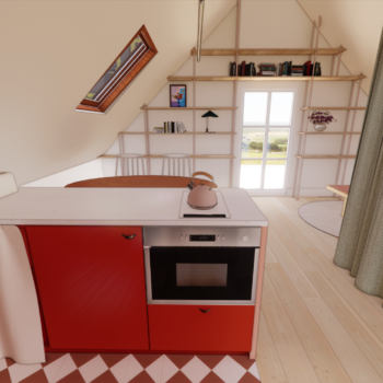 Vue salon séjour depuis cuisine projet Beata Vue salon séjour depuis cuisine projet Beata