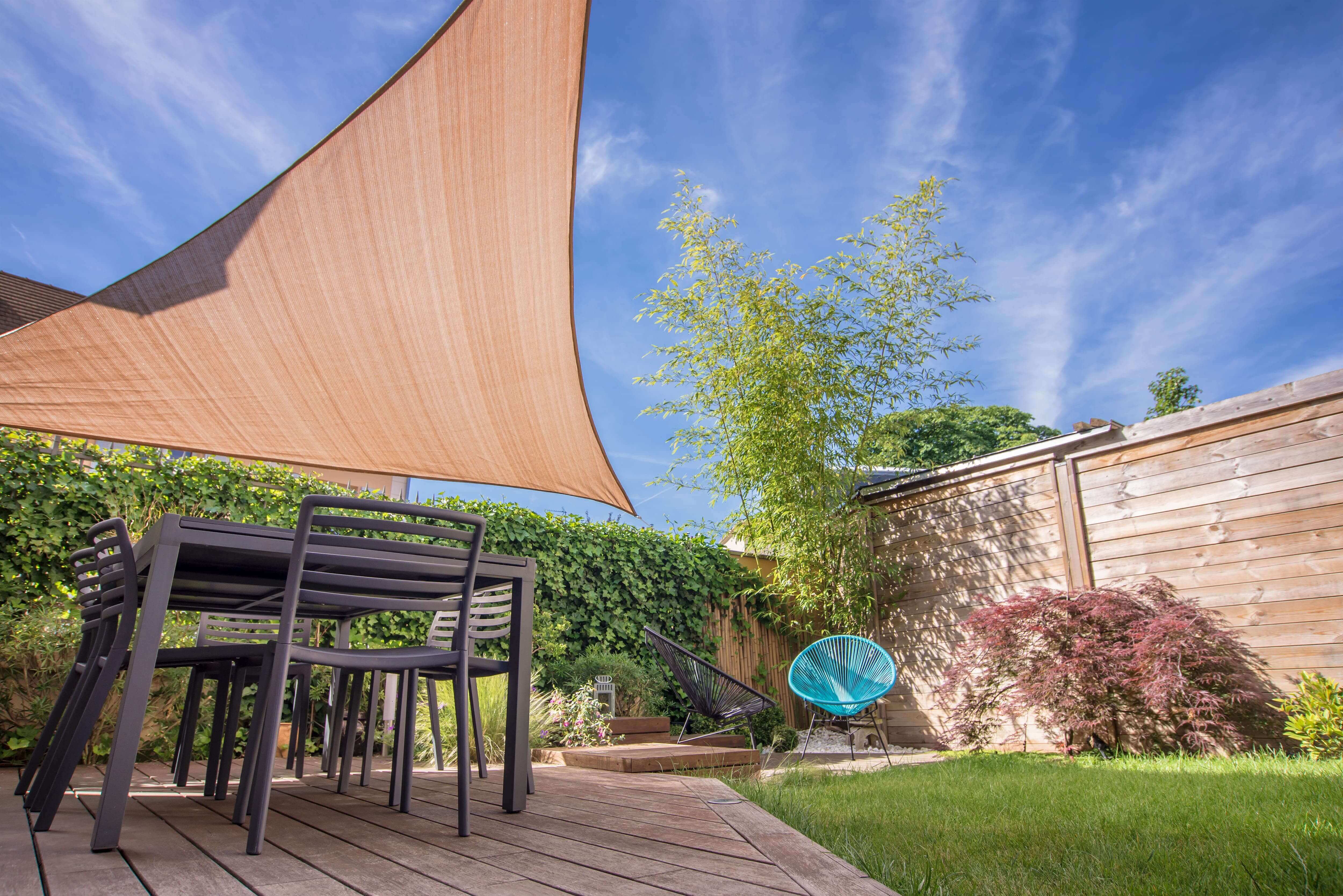 Terrasse couverte : abri de terrasse, pergola, tonnelle, voile d'ombrage  - Côté Maison